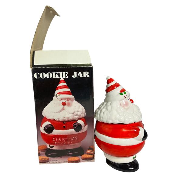 Super Cute Ceramic Santa Cookie Jar in Original Box - Picture 4 of 9